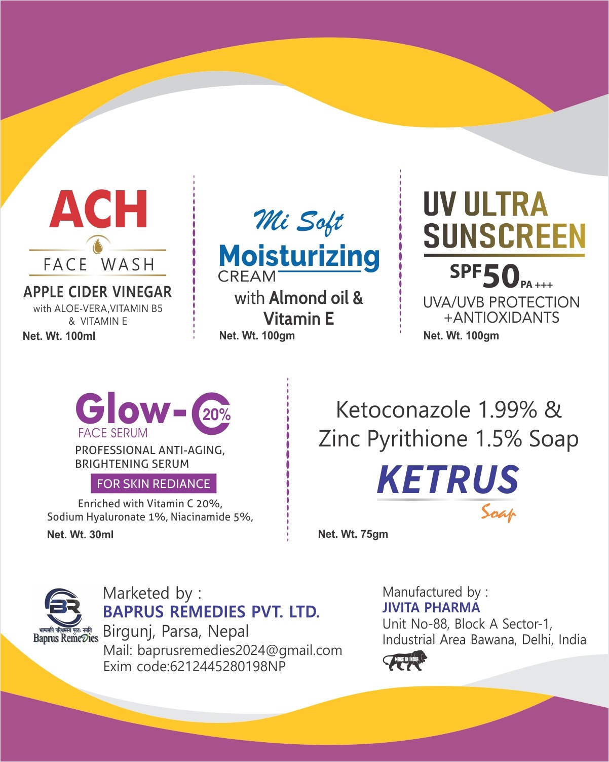 Baprus Remedies Product Range